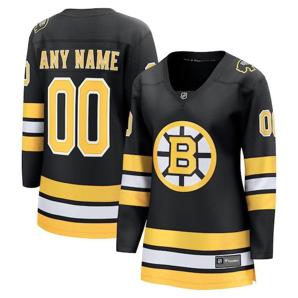 Boston Bruins  Women's Home Breakaway Custom Jersey - Black