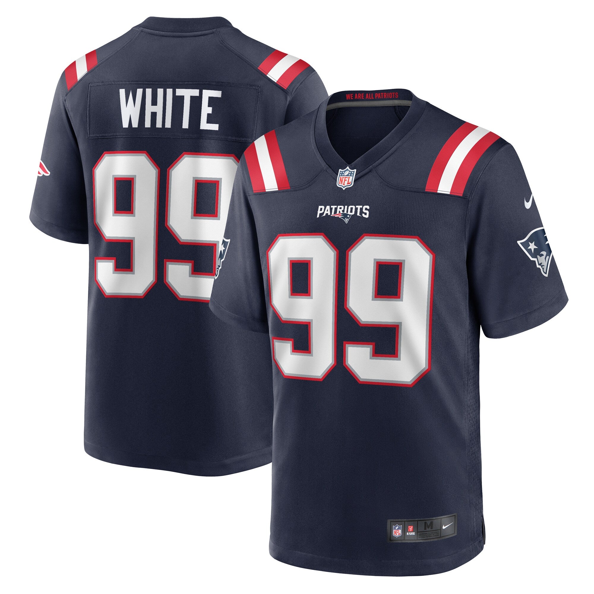 Keion White New England Patriots Nike Alternate Team Game Jersey - Red/Navy/White