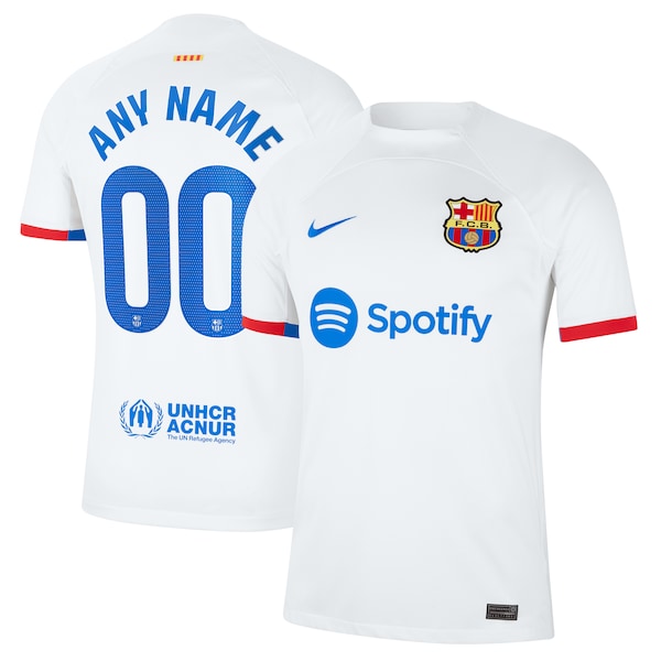 Barcelona Nike 2023/24 Away Custom Replica Jersey - White