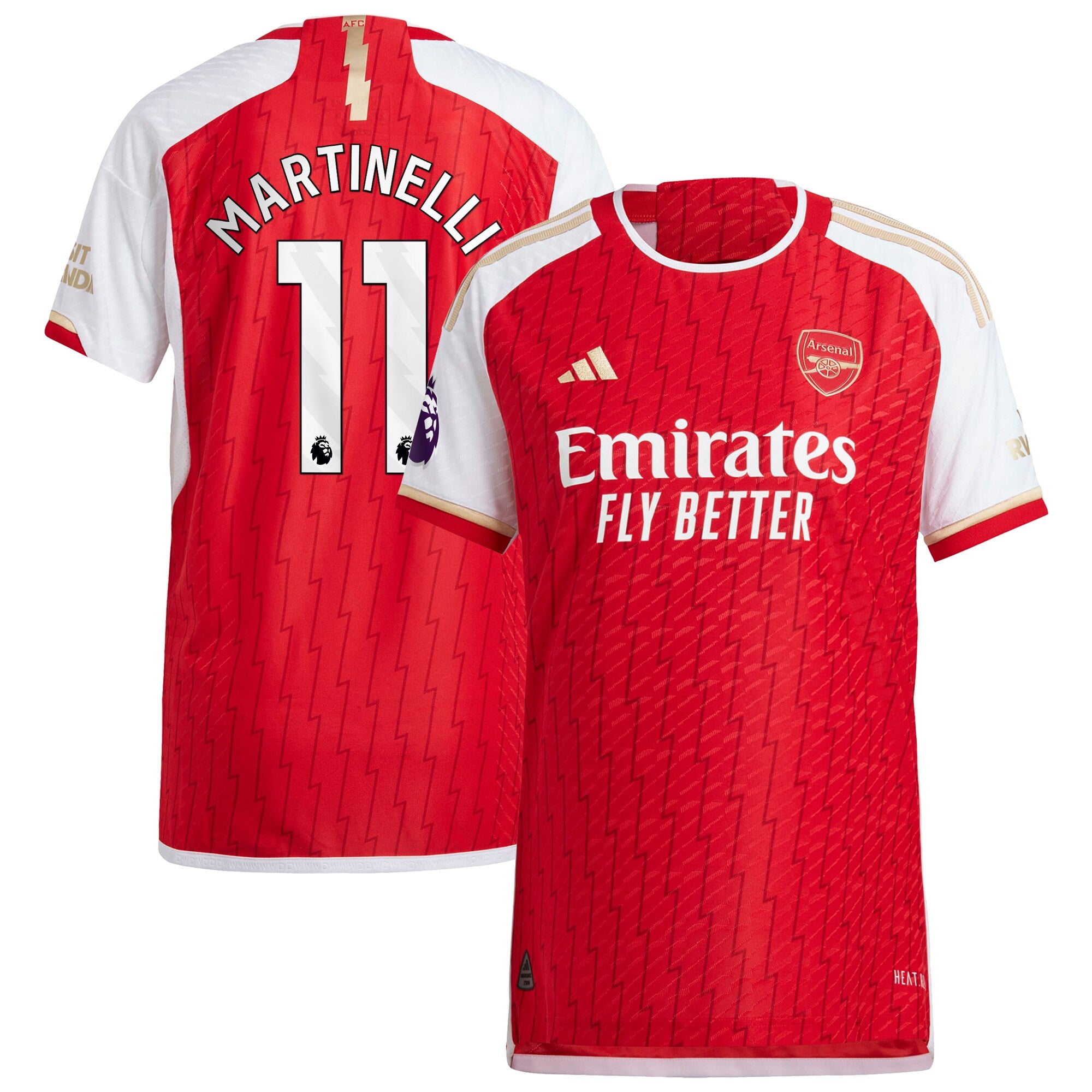 Gabriel Martinelli Arsenal adidas 2023/24 Away Authentic Player Jersey - Yellow/Red