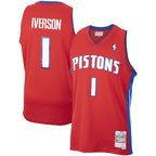 Allen Iverson Detroit Pistons  2008/09 Hardwood Classics Swingman Jersey - Red
