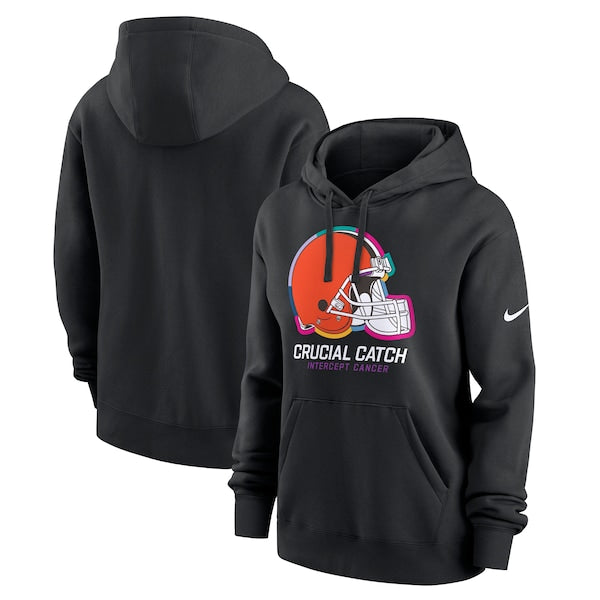 Cleveland Browns Nike Women's 2024 NFL Crucial Catch Club Pullover Hoodie - Black