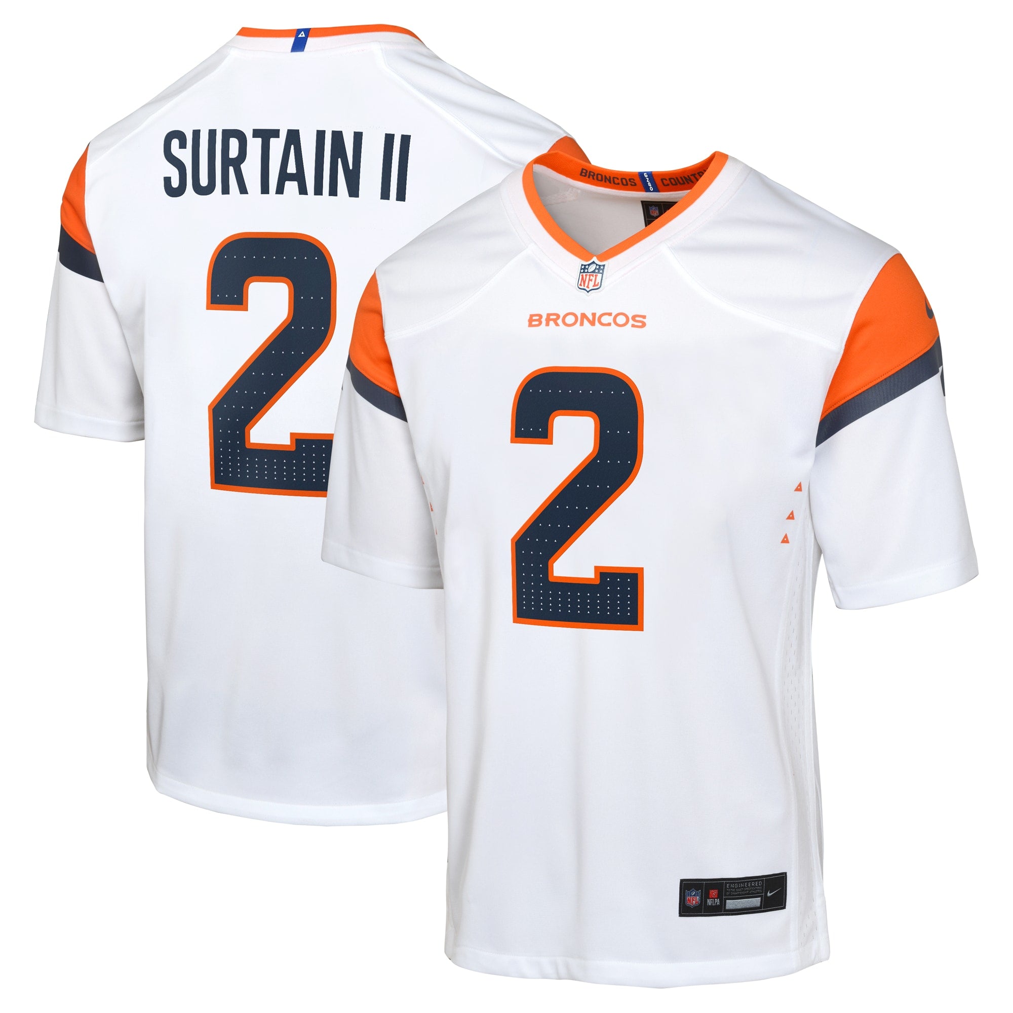 Patrick Surtain II Denver Broncos Nike Youth Alternate Game Jersey - Navy/Orange/White
