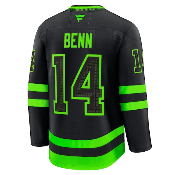 Jamie Benn Dallas Stars  Alternate Premium Jersey - Black/Kelly Green