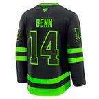 Jamie Benn Dallas Stars  Alternate Premium Jersey - Black/Kelly Green