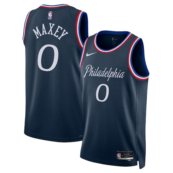 Tyrese Maxey Philadelphia 76ers Nike Unisex 2025/26 Swingman Jersey - Navy - City Edition