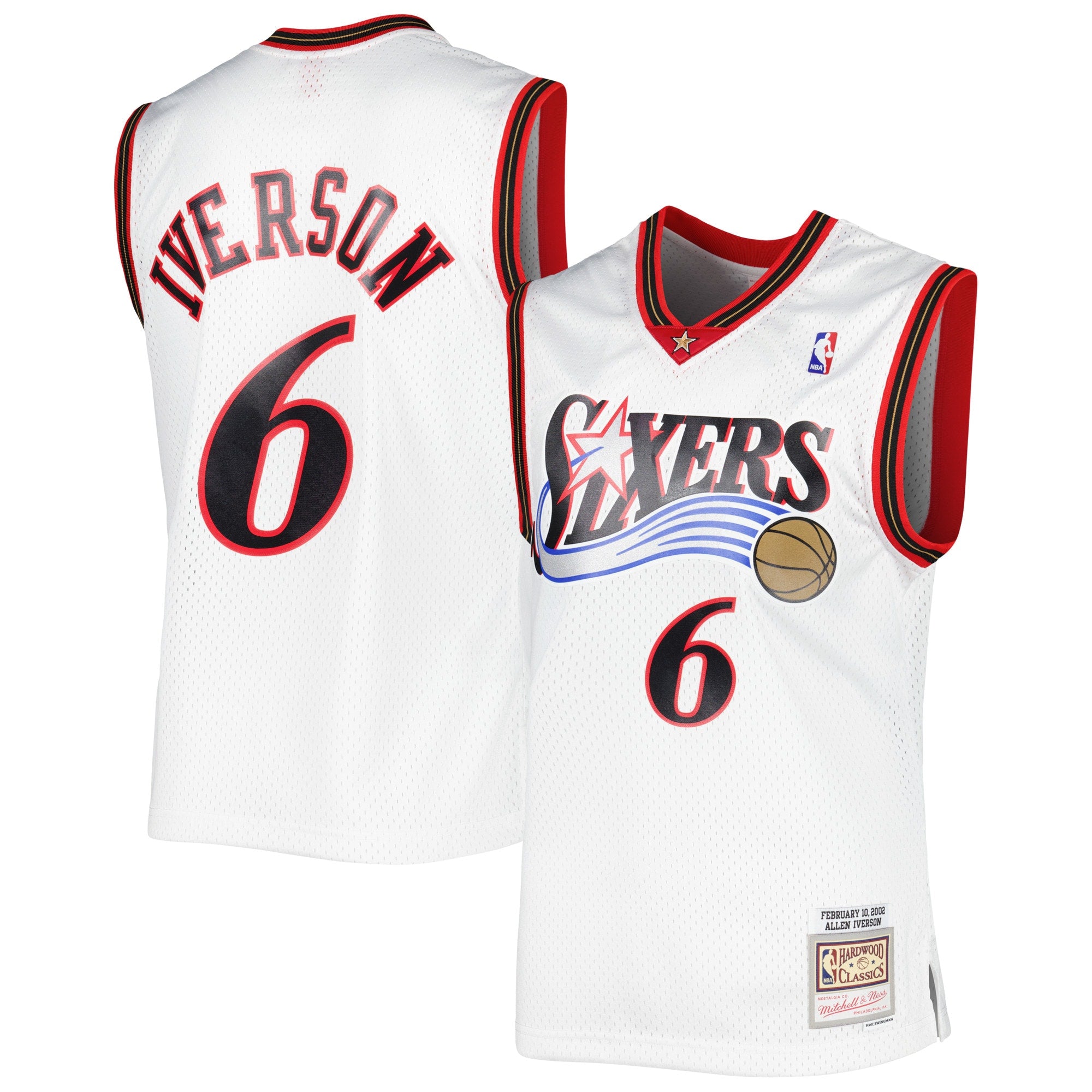 Allen Iverson Philadelphia 76ers 2001/02 Hardwood Classics Swingman Jersey - Red/White