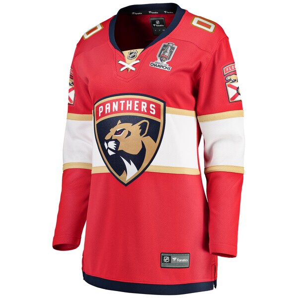 Florida Panthers  Women's Home 2024 Stanley Cup Champions Breakaway Custom Jersey – Red