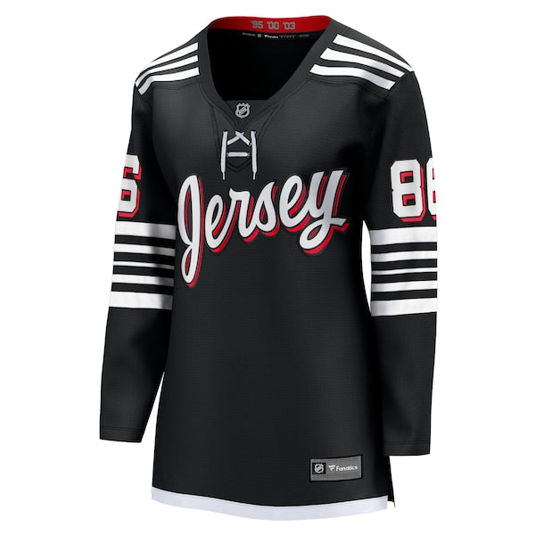 Jack Hughes New Jersey Devils  Women's Alternate Premier Breakaway Player Jersey - Black