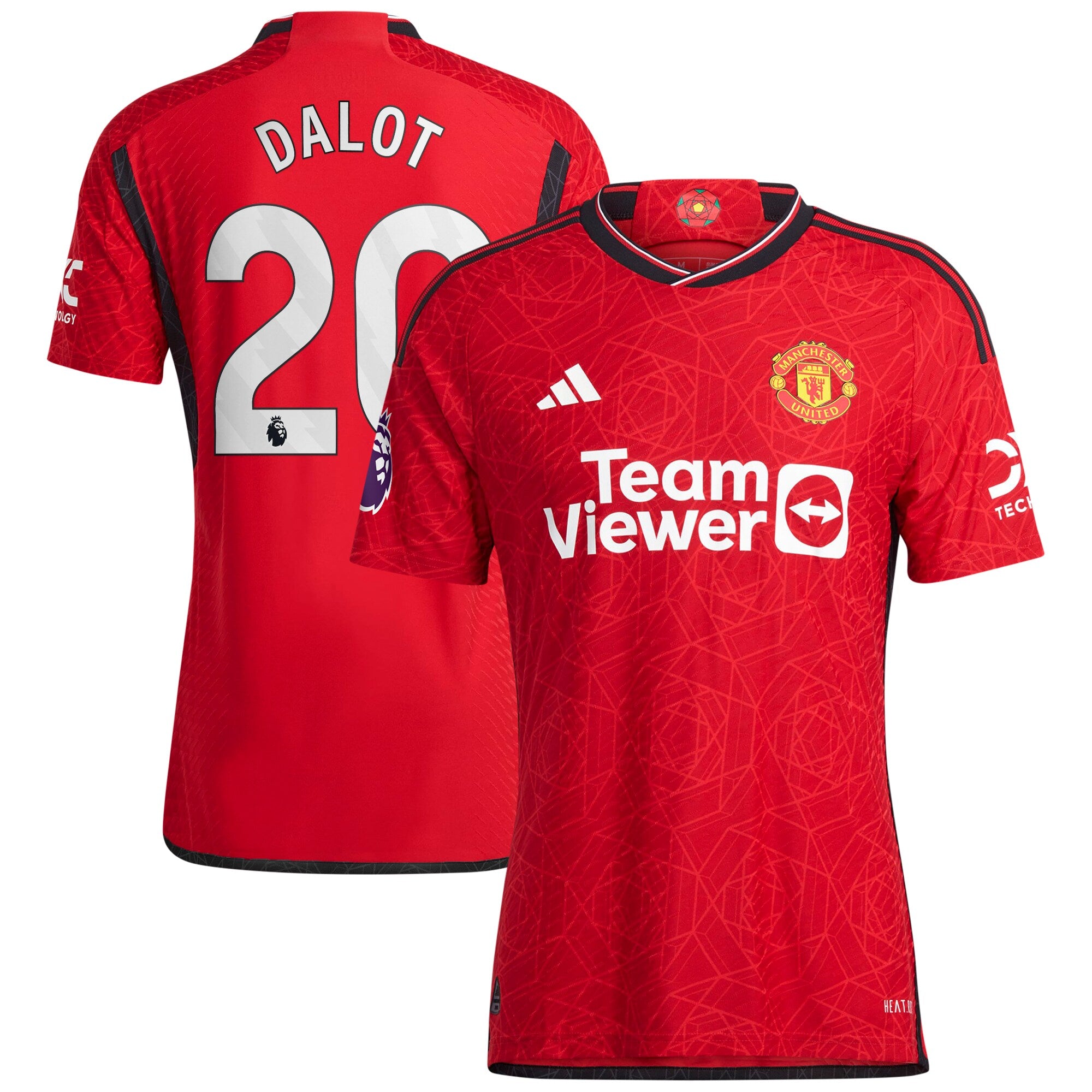 Diogo Dalot Manchester United adidas 2023/24 Away Authentic Player Jersey - Green/Red