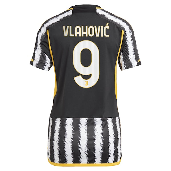 Dušan Vlahović Juventus adidas Women's 2023/24 Home Replica Player Jersey - Black