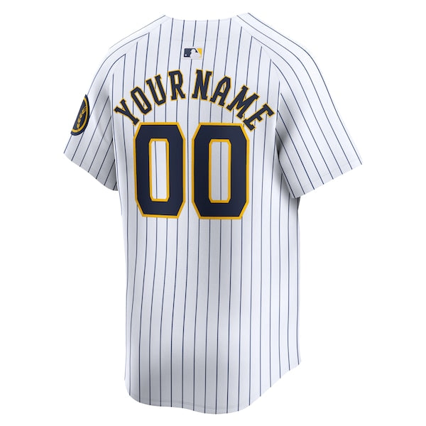 Milwaukee Brewers Nike  Alternate Limited Custom Jersey – White