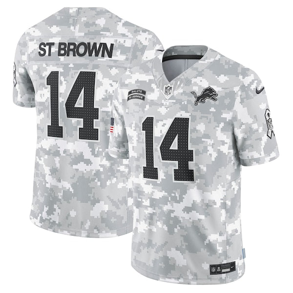 Amon-Ra St. Brown Detroit Lions Nike 2024 Salute to Service Limited Jersey - Arctic Camo