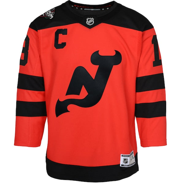 Nico Hischier New Jersey Devils Youth 2024 NHL Stadium Series Premier Player Jersey – Red
