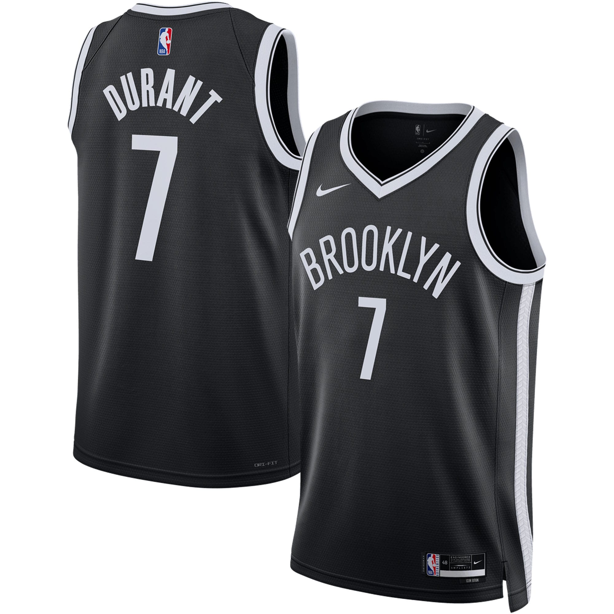 Kevin Durant Brooklyn Nets Nike Unisex  Swingman Jersey - Association Edition - White/Black