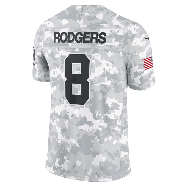 Aaron Rodgers New York Jets Nike 2024 Salute to Service Limited Jersey - Arctic Camo