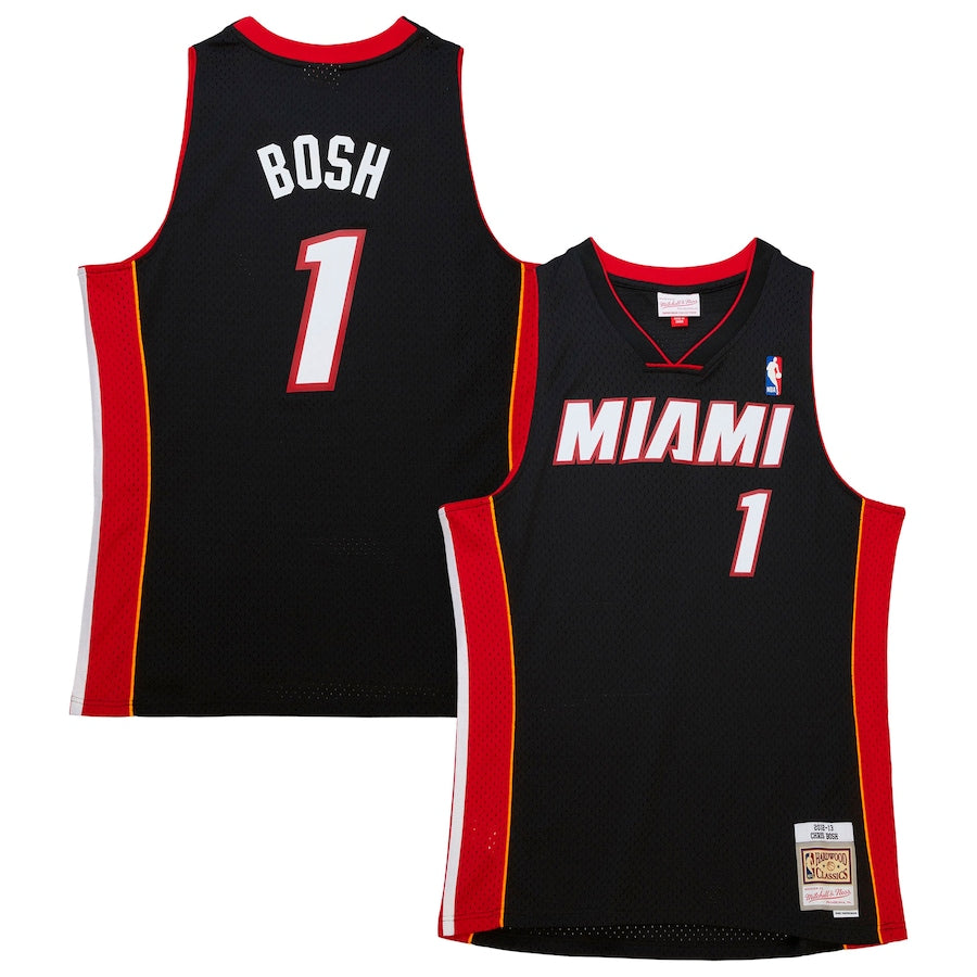 Chris Bosh Miami Heat Hardwood Classics Swingman Jersey - Black