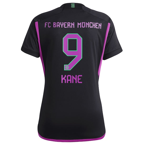 Harry Kane Bayern Munich adidas Women's 2023/24 Away Replica Player Jersey - Black/White