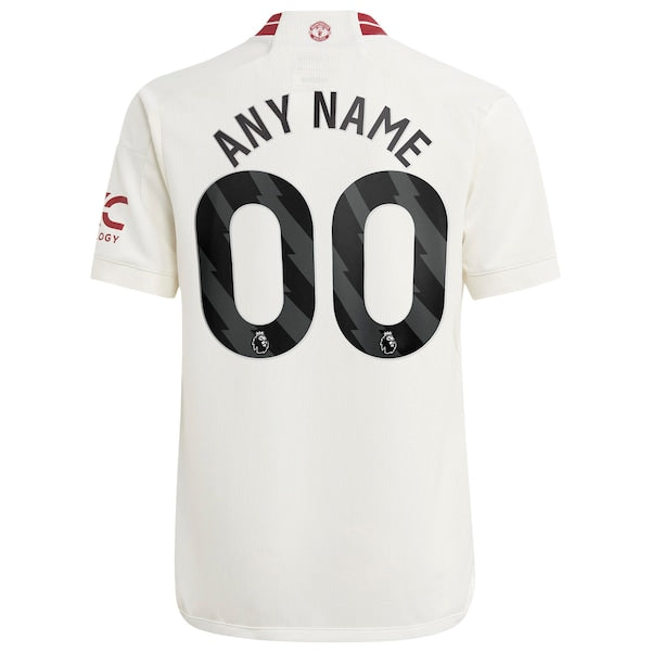Manchester United adidas Youth 2023/24 Third Replica Custom Jersey - White