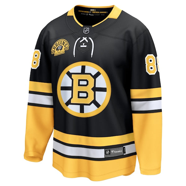 David Pastrnak Boston Bruins  100th Anniversary Premier Breakaway Player Jersey - Black