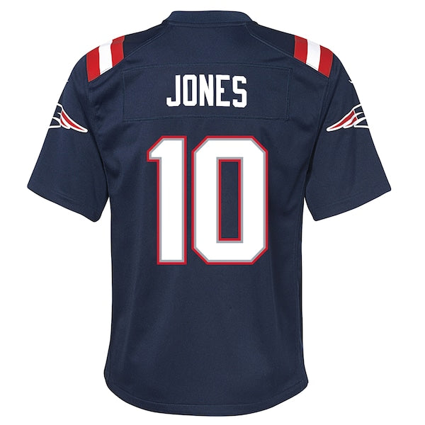 Mac Jones New England Patriots Nike Youth Game Jersey - Navy/Red/White