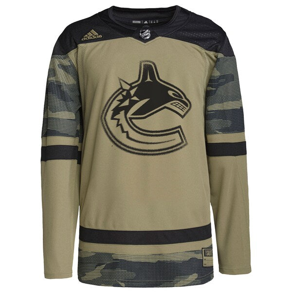 Vancouver Canucks adidas Logo Military Appreciation Team Authentic Custom Practice Jersey - Camo