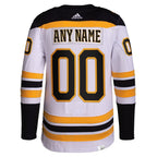 Boston Bruins adidas  Away  Primegreen Authentic Custom Jersey - White