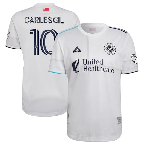 Carles Gil New England Revolution adidas 2022 Secondary Authentic Player Jersey - White