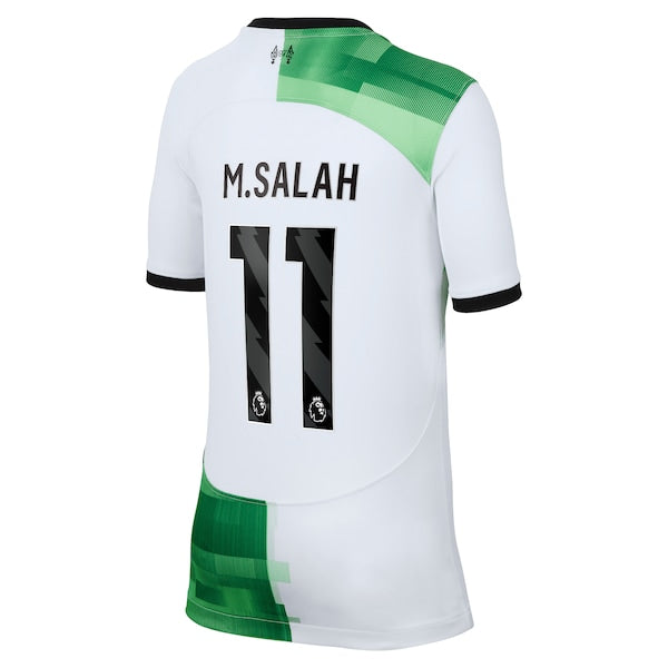 Mohamed Salah Liverpool Nike Youth 2023/24 Away Replica Player Jersey - White