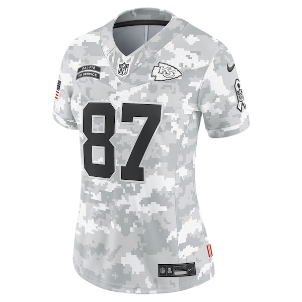 Travis Kelce Kansas City Chiefs Nike Women's 2024 Salute to Service Limited Jersey - Arctic Camo