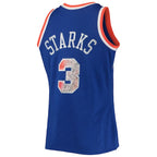 John Starks New York Knicks 1991/92 Hardwood Classics NBA 75th Anniversary Diamond Swingman Jersey - Blue