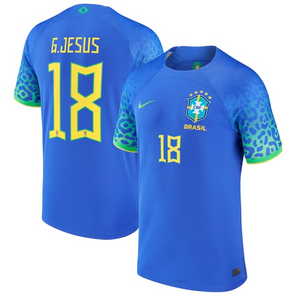 Gabriel Jesus Brazil National Team Nike 2022/23 Replica Away Jersey - Blue