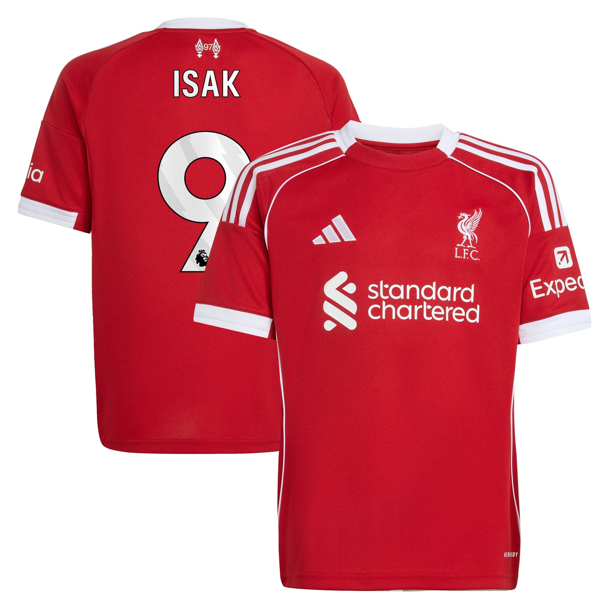 Alexander Isak Liverpool adidas Youth 2025/26 Third Replica Player Jersey - Green/Red