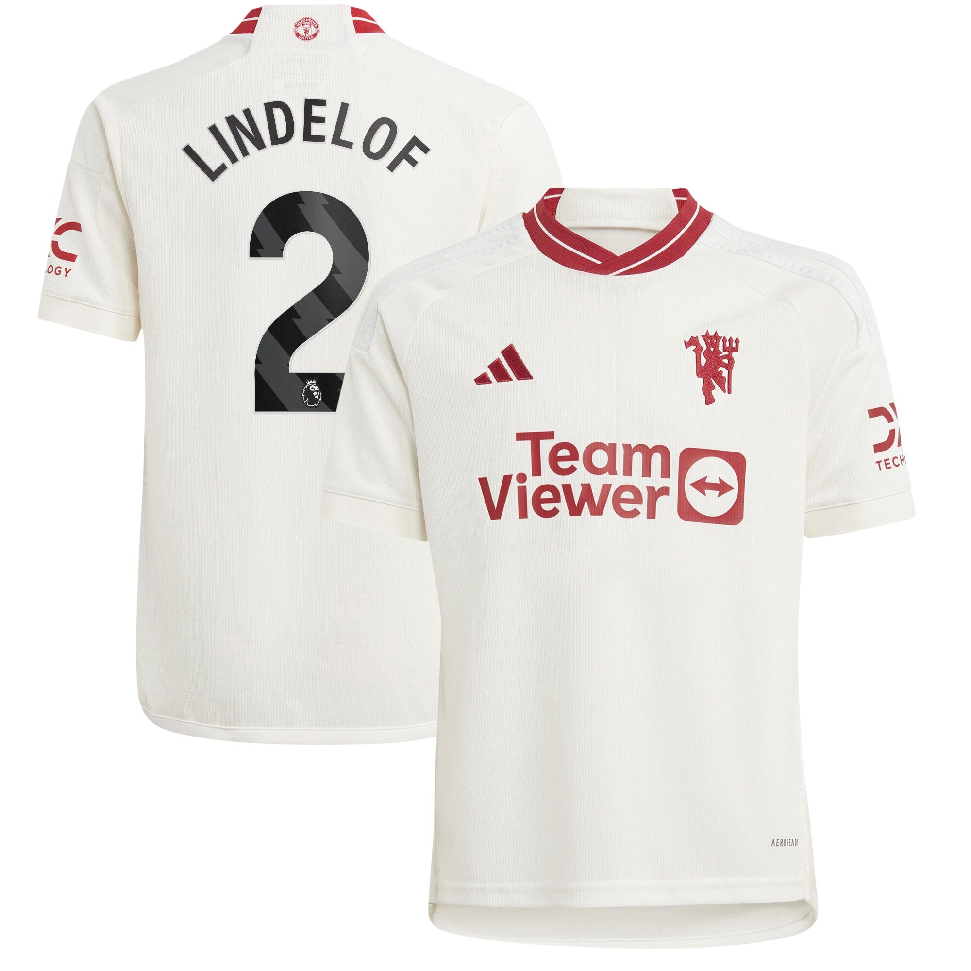 Victor Lindelof Manchester United adidas Youth 2023/24 Away Replica Player Jersey - Green/White