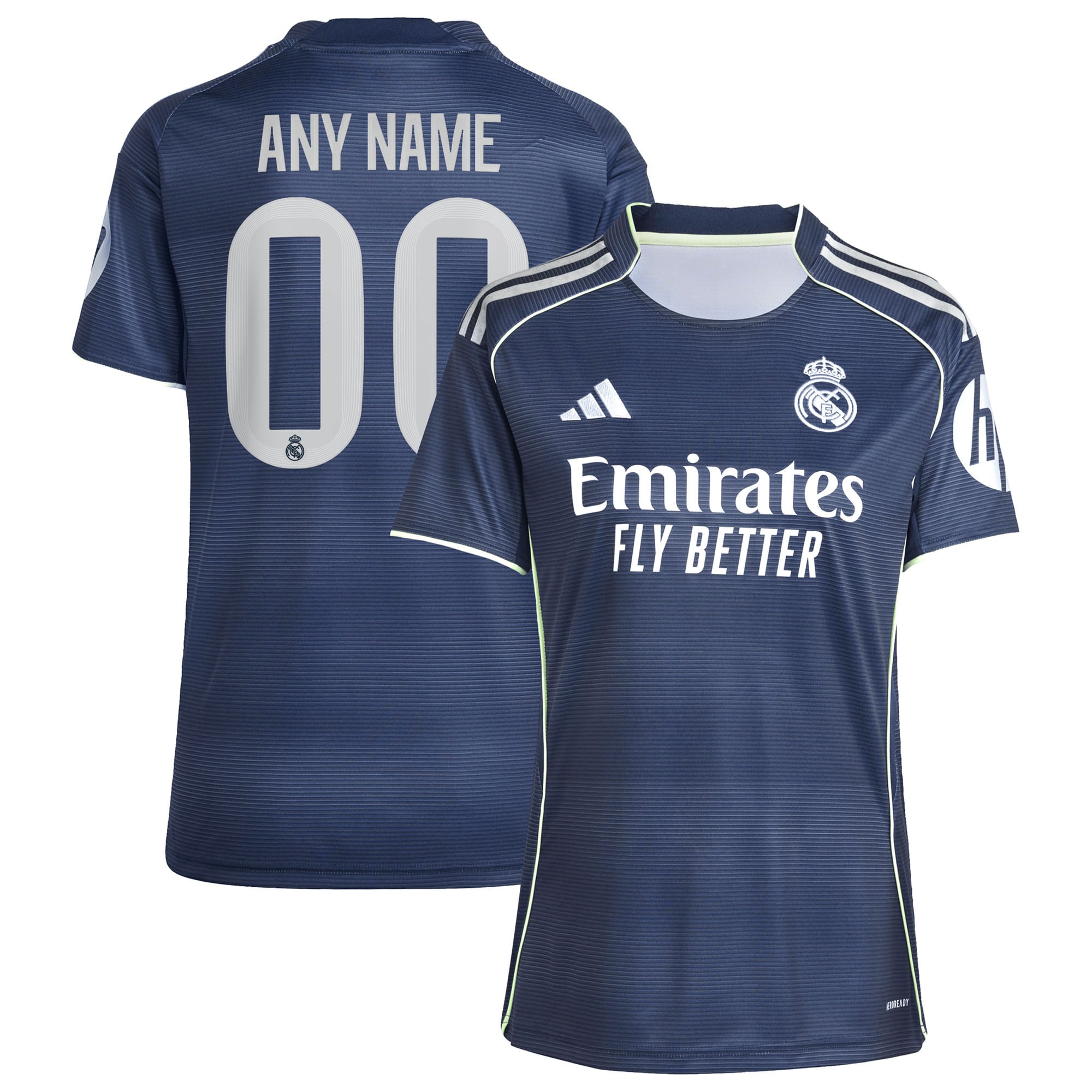 Los Merengues adidas Women's 2025/26 Home Replica Custom Jersey - White/Blue
