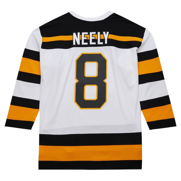 Cam Neely Boston Bruins  1991/92 Alternate Captain Blue Line Player Jersey - White