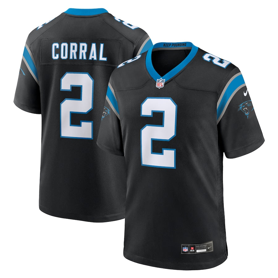 Matt Corral Carolina Panthers Nike Team Game Jersey - Black