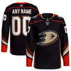 Anaheim Ducks adidas  Home  Primegreen Authentic Custom Jersey - Black