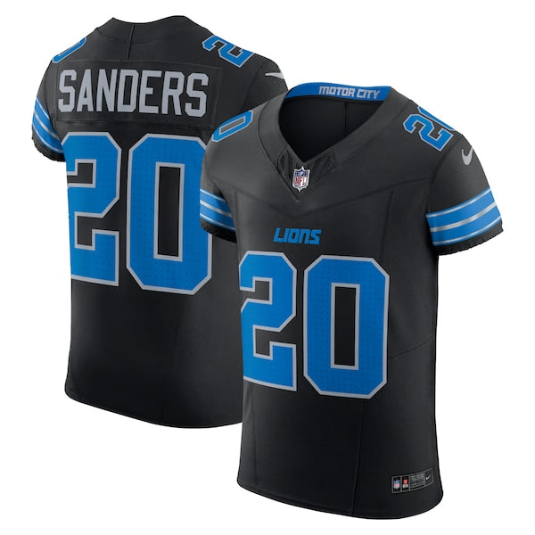 Barry Sanders Detroit Lions Nike Retired Player Alternate Vapor F.U.S.E. Elite Jersey - Black/Blue