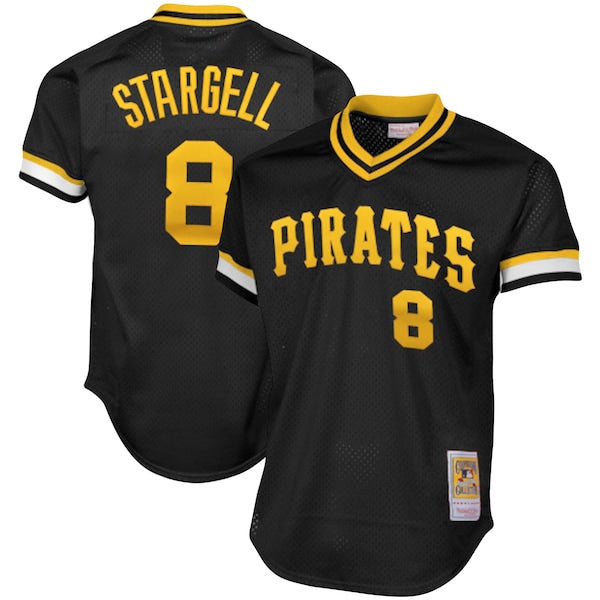 Willie Stargell Pittsburgh Pirates Cooperstown Collection Big & Tall Mesh Batting Practice Jersey - Black
