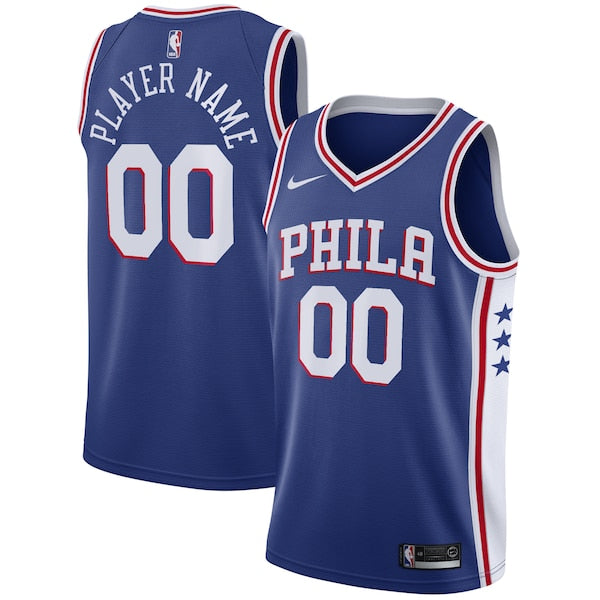 Philadelphia 76ers Nike Swingman Custom Jersey Blue - Icon Edition