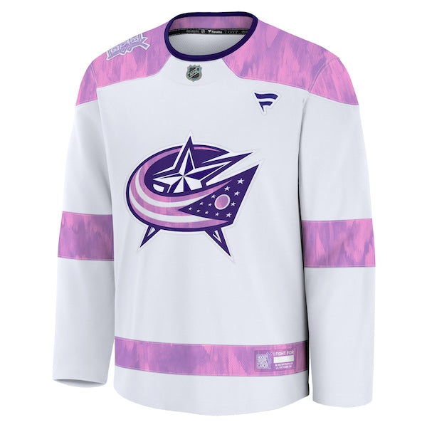 Columbus Blue Jackets  2024 Hockey Fights Cancer Practice Jersey - White