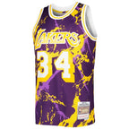 Shaquille O'Neal Los Angeles Lakers 1996/97 Hardwood Classics Marble Swingman Jersey - Purple