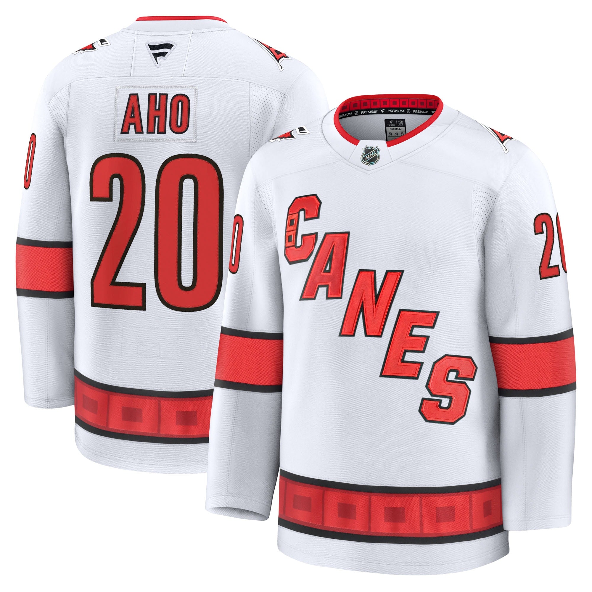 Sebastian Aho Carolina Hurricanes  Alternate Premium Jersey - Red/Black/White