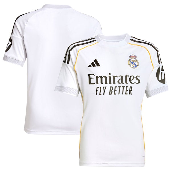 Los Merengues adidas Youth 2025/26 Home Replica Jersey - White/Blue