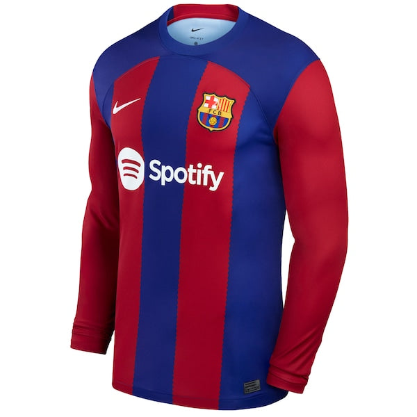 Gavi Barcelona Nike 2023/24 Home Stadium Replica Long Sleeve Player Jersey - Royal