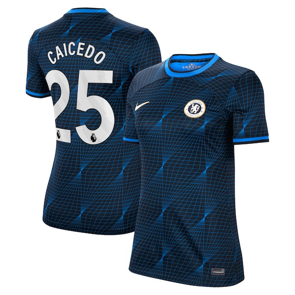 Moisés Caicedo Chelsea Nike Women's 2023/24 Away Stadium Replica Player Jersey - Navy/Blue