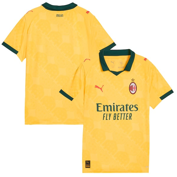 AC Milan Puma Youth 2025/26 Third Replica Jersey - Yellow/White