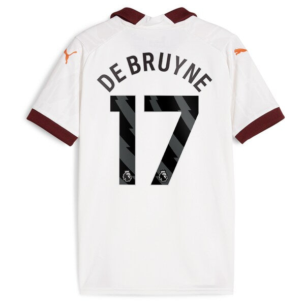 Kevin De Bruyne Manchester City Puma Youth 2023/24 Away Replica Jersey - White