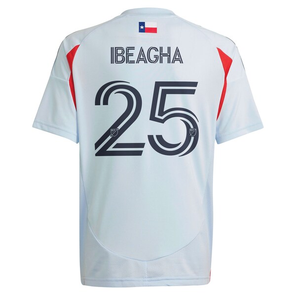 Sebastien Ibeagha FC Dallas adidas Youth 2025 The Inferno Kit Replica Player Jersey - Light Blue
